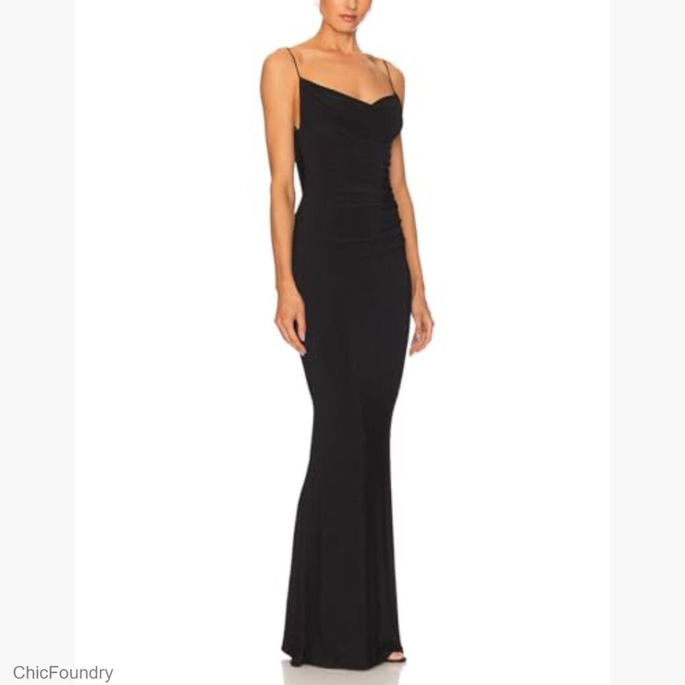 Backless Lace Formal Maxi Dress Spaghetti Straps Mermaid Evening Gown - Picture 2 of 7